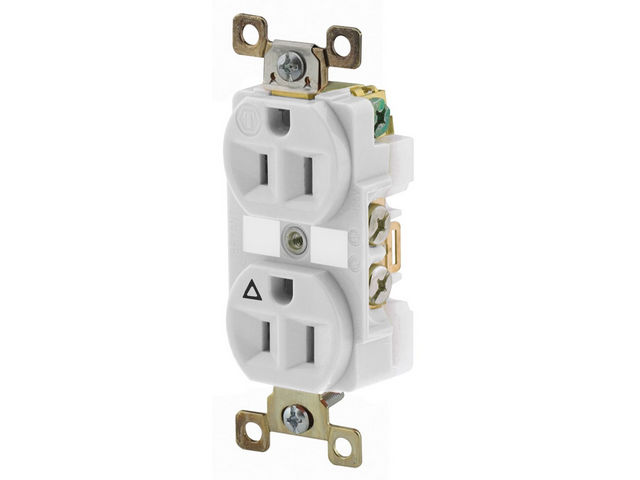 Bryant Duplex Receptacle Industrial Grade 15A 125V 5-15R White (BRY5262IGW)