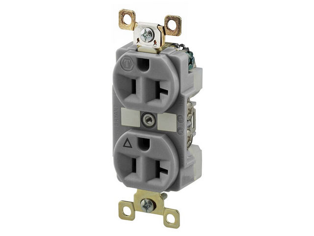 Bryant Duplex Receptacle Industrial Grade 20A 125V 5-20R Gray (BRY5362IGGRY)