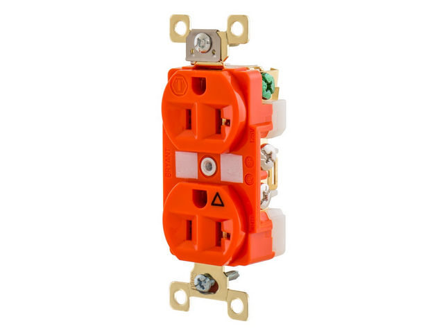 Bryant Duplex Receptacle Industrial Grade 20A 125V 5-20R Orange (BRY5362IG)