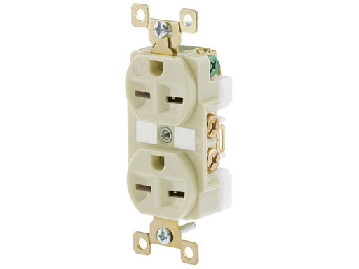 Bryant Duplex Receptacle Industrial Grade 15A 250V 6-15R Ivory (BRY5662I)