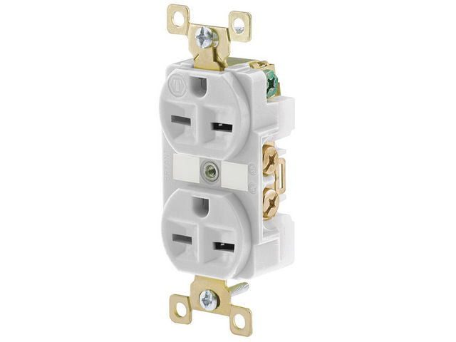 Bryant Duplex Receptacle Industrial Grade 15A 250V 6-15R White (BRY5662W)