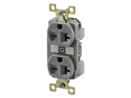 Bryant Duplex Receptacle Industrial Grade 20A 250V 6-20R Gray (BRY5462GRY)