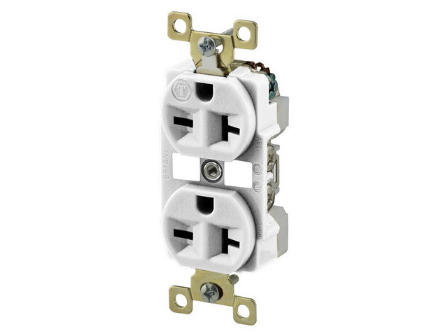 Bryant Duplex Receptacle Industrial Grade 20A 250V 6-20R White (BRY5462W)