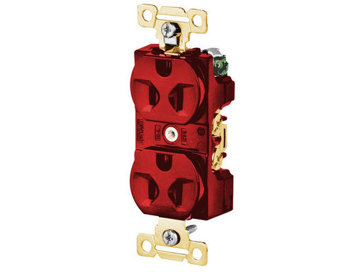 Bryant Duplex Receptacle Industrial Grade 15A 125V 5-15R Red (5242RED)