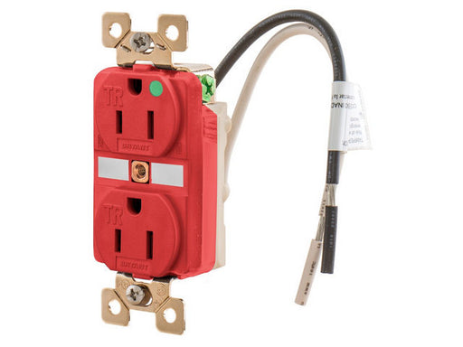 Bryant Duplex Receptacle Tamper-Resistant 15A 125V 5-15R Red (BRY8200RTR)