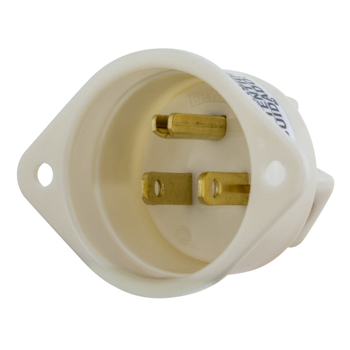Bryant Flanged Inlet 15A 125V 5-15P White (5278)