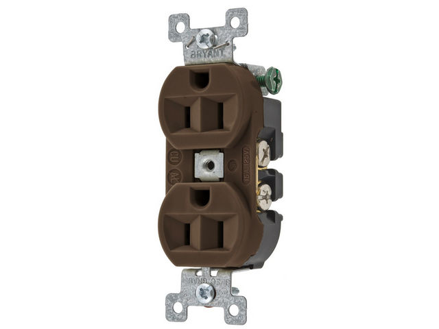 Bryant Heavy-Duty 15A/125V Duplex Brown (5262BN)