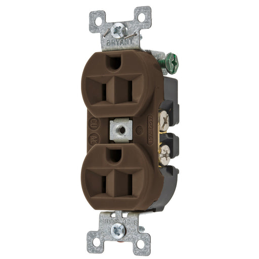 Bryant Heavy-Duty 15A/125V Duplex Brown (5262BN)