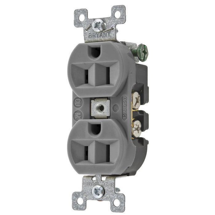 Bryant Heavy-Duty 15A/125V Duplex Gray (5262BGRY)