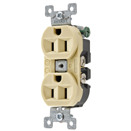 Bryant Heavy-Duty 15A/125V Duplex Ivory (5262BI)