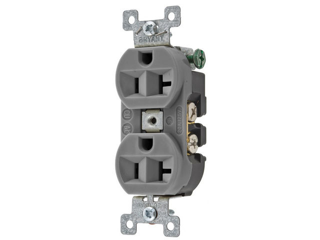 Bryant Heavy-Duty 20A/125V Duplex Gray (5362BGRY)