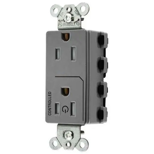 Bryant Hubbell Wiring Device-Kellems 1/2 SNAPConnect Controlled 15A 125V Tamper-Resistant Decorator Receptacle Gray (SNAP2152C1GYTRA)