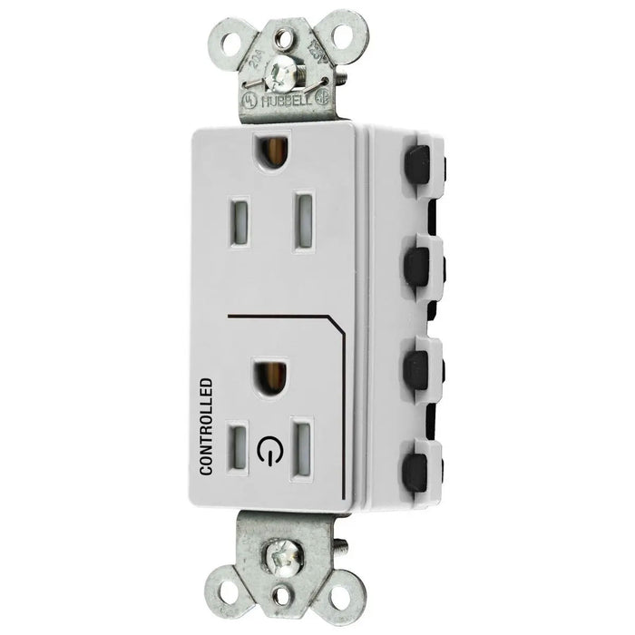 Bryant Hubbell Wiring Device-Kellems 1/2 SNAPConnect Controlled 15A 125V Tamper-Resistant Decorator Receptacle White (SNAP2152C1WTRA)