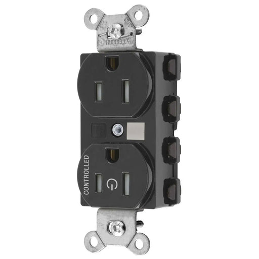 Bryant Hubbell Wiring Device-Kellems 1/2 SNAPConnect Controlled 15A 125V Tamper-Resistant Duplex Receptacle Black (SNAP5262C1BKTRA)