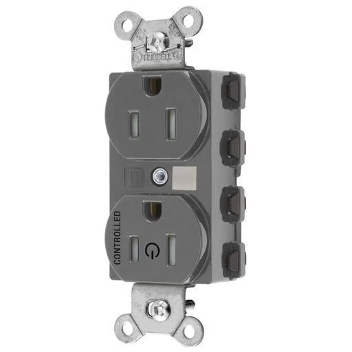 Bryant Hubbell Wiring Device-Kellems 1/2 SNAPConnect Controlled 15A 125V Tamper-Resistant Duplex Receptacle Gray (SNAP5262C1GYTRA)