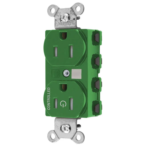 Bryant Hubbell Wiring Device-Kellems 1/2 SNAPConnect Controlled 15A 125V Tamper-Resistant Duplex Receptacle Green (SNAP5262C1GNTRA)