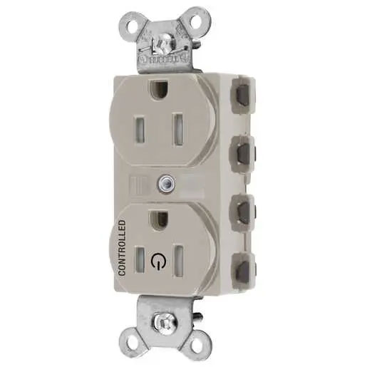 Bryant Hubbell Wiring Device-Kellems 1/2 SNAPConnect Controlled 15A 125V Tamper-Resistant Duplex Receptacle Light Almond (SNAP5262C1LATRA)