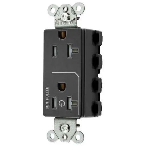 Bryant Hubbell Wiring Device-Kellems 1/2 SNAPConnect Controlled 20A 125V Tamper-Resistant Decorator Receptacle Black (SNAP2162C1BKTRA)