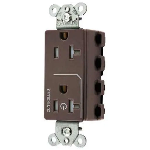 Bryant Hubbell Wiring Device-Kellems 1/2 SNAPConnect Controlled 20A 125V Tamper-Resistant Decorator Receptacle Brown (SNAP2162C1TRA)