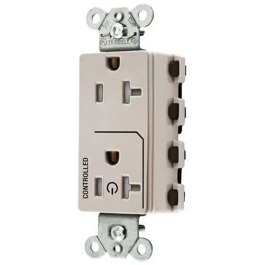 Bryant Hubbell Wiring Device-Kellems 1/2 SNAPConnect Controlled 20A 125V Tamper-Resistant Decorator Receptacle Light Almond (SNAP2162C1LATRA)