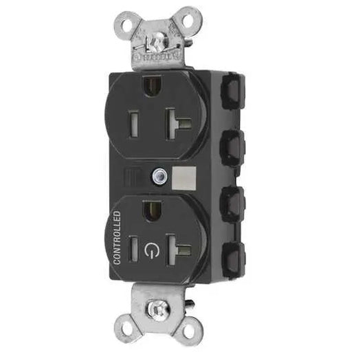 Bryant Hubbell Wiring Device-Kellems 1/2 SNAPConnect Controlled 20A 125V Tamper-Resistant Duplex Receptacle Black (SNAP5362C1BKTRA)