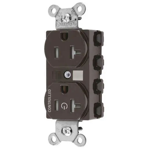 Bryant Hubbell Wiring Device-Kellems 1/2 SNAPConnect Controlled 20A 125V Tamper-Resistant Duplex Receptacle Brown (SNAP5362C1TRA)