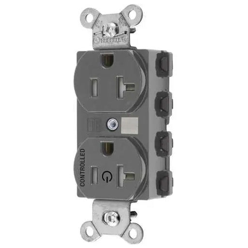 Bryant Hubbell Wiring Device-Kellems 1/2 SNAPConnect Controlled 20A 125V Tamper-Resistant Duplex Receptacle Gray (SNAP5362C1GYTRA)