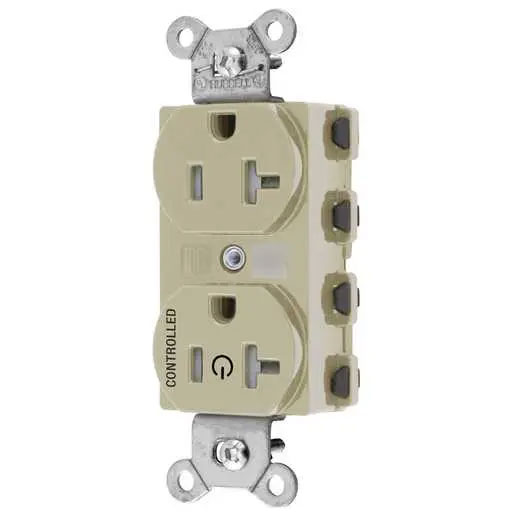 Bryant Hubbell Wiring Device-Kellems 1/2 SNAPConnect Controlled 20A 125V Tamper-Resistant Duplex Receptacle Ivory (SNAP5362C1ITRA)