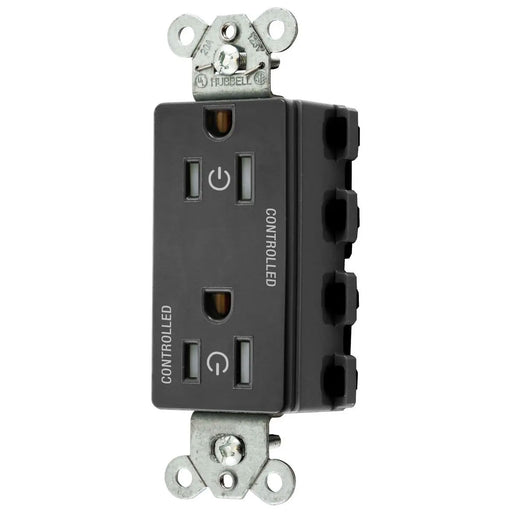 Bryant Hubbell Wiring Device-Kellems 2/2 SNAPConnect Controlled 15A 125V Tamper-Resistant Decorator Receptacle Black (SNAP2152C2BKTRA)