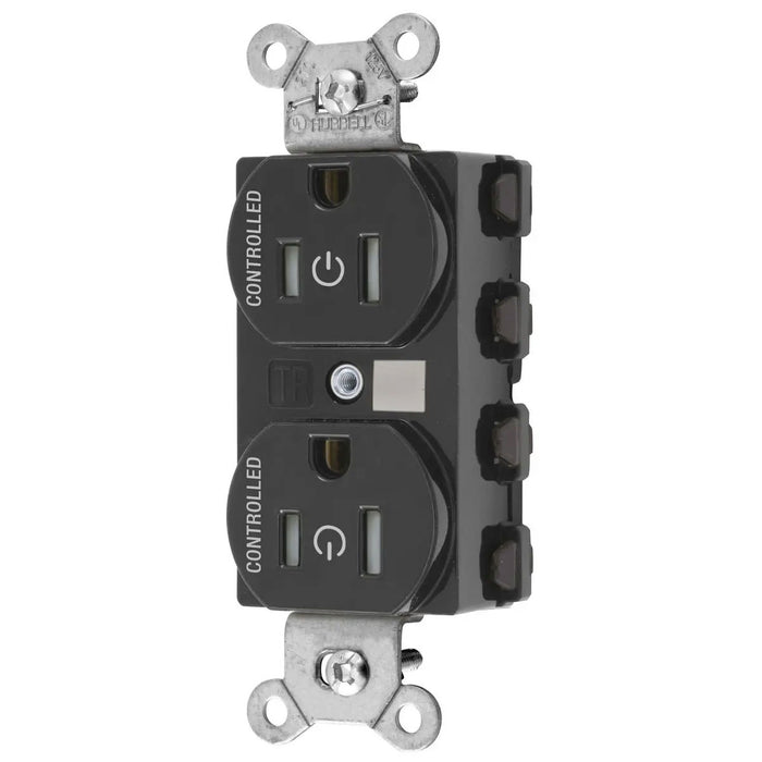 Bryant Hubbell Wiring Device-Kellems 2/2 SNAPConnect Controlled 15A 125V Tamper-Resistant Duplex Receptacle Black (SNAP5262C2BKTRA)