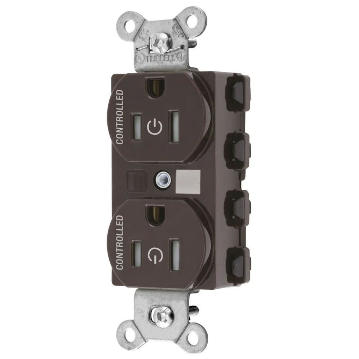Bryant Hubbell Wiring Device-Kellems 2/2 SNAPConnect Controlled 15A 125V Tamper-Resistant Duplex Receptacle Brown (SNAP5262C2TRA)