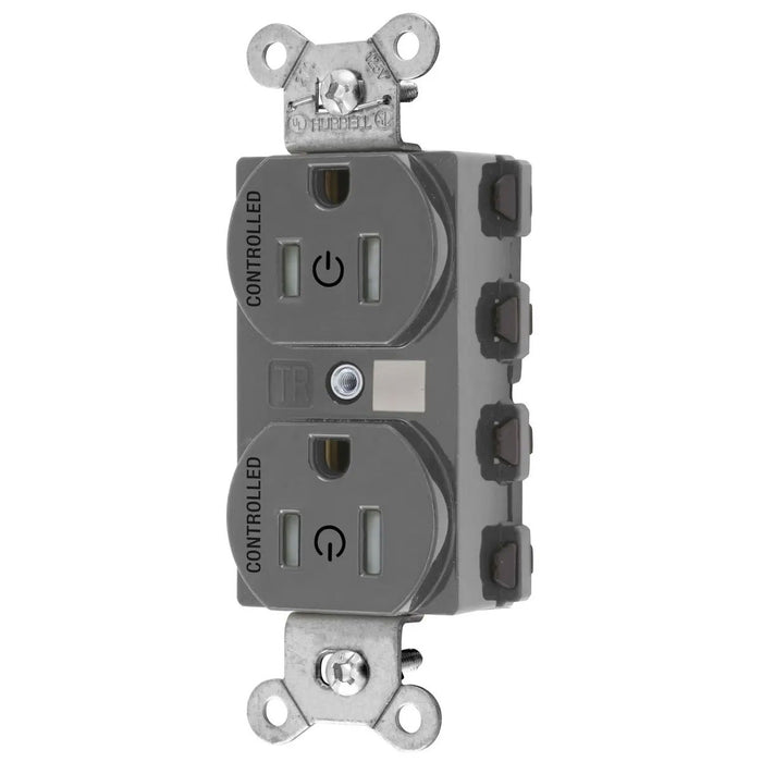 Bryant Hubbell Wiring Device-Kellems 2/2 SNAPConnect Controlled 15A 125V Tamper-Resistant Duplex Receptacle Gray (SNAP5262C2GYTRA)