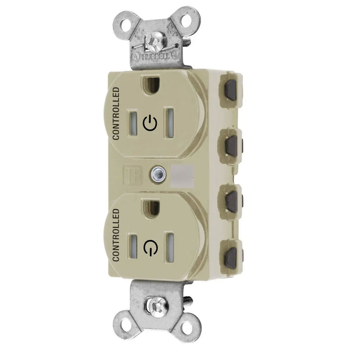 Bryant Hubbell Wiring Device-Kellems 2/2 SNAPConnect Controlled 15A 125V Tamper-Resistant Duplex Receptacle Ivory (SNAP5262C2ITRA)