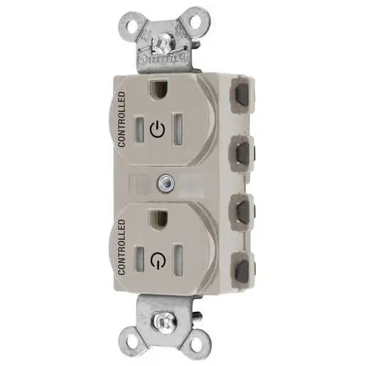 Bryant Hubbell Wiring Device-Kellems 2/2 SNAPConnect Controlled 15A 125V Tamper-Resistant Duplex Receptacle Light Almond (SNAP5262C2LATRA)