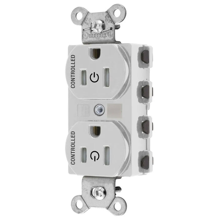 Bryant Hubbell Wiring Device-Kellems 2/2 SNAPConnect Controlled 15A 125V Tamper-Resistant Duplex Receptacle White (SNAP5262C2WTRA)