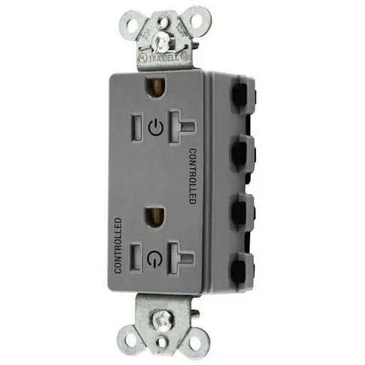 Bryant Hubbell Wiring Device-Kellems 2/2 SNAPConnect Controlled 20A 125V Tamper-Resistant Decorator Receptacle Gray (SNAP2162C2GYTRA)
