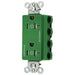 Bryant Hubbell Wiring Device-Kellems 2/2 SNAPConnect Controlled 20A 125V Tamper-Resistant Decorator Receptacle Green (SNAP2162C2GNTRA)