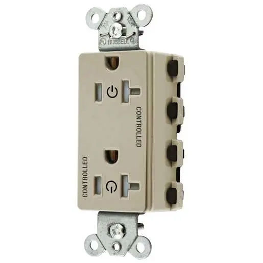 Bryant Hubbell Wiring Device-Kellems 2/2 SNAPConnect Controlled 20A 125V Tamper-Resistant Decorator Receptacle Ivory (SNAP2162C2ITRA)