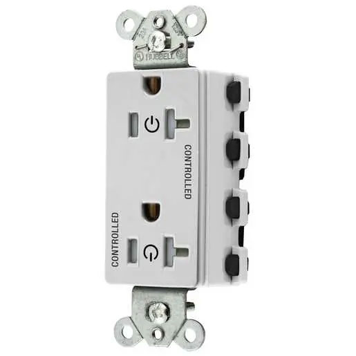 Bryant Hubbell Wiring Device-Kellems 2/2 SNAPConnect Controlled 20A 125V Tamper-Resistant Decorator Receptacle White (SNAP2162C2WTRA)