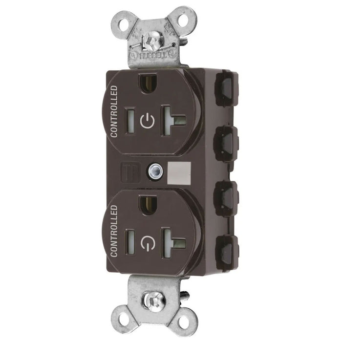 Bryant Hubbell Wiring Device-Kellems 2/2 SNAPConnect Controlled 20A 125V Tamper-Resistant Duplex Receptacle Brown (SNAP5362C2TRA)