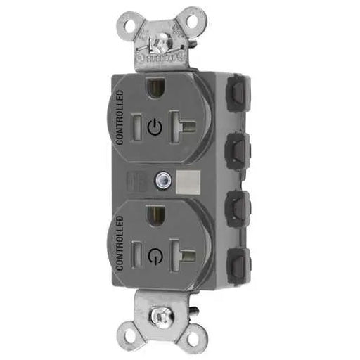 Bryant Hubbell Wiring Device-Kellems 2/2 SNAPConnect Controlled 20A 125V Tamper-Resistant Duplex Receptacle Gray (SNAP5362C2GYTRA)