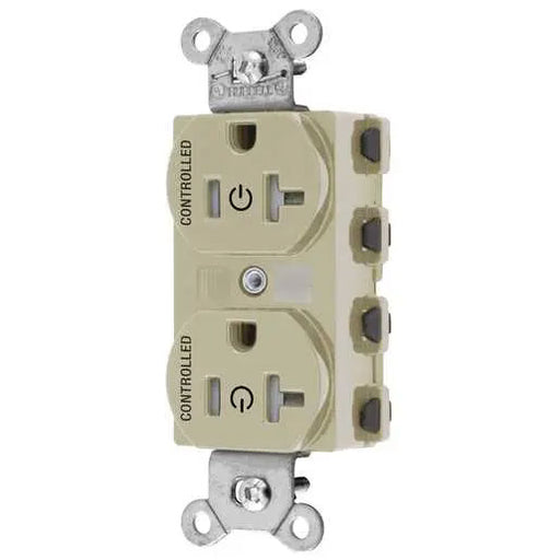 Bryant Hubbell Wiring Device-Kellems 2/2 SNAPConnect Controlled 20A 125V Tamper-Resistant Duplex Receptacle Ivory (SNAP5362C2ITRA)