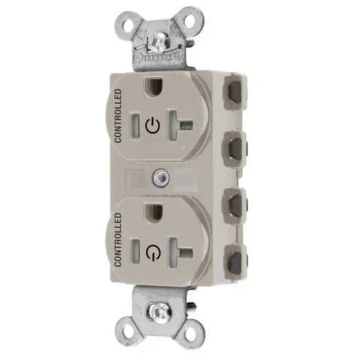 Bryant Hubbell Wiring Device-Kellems 2/2 SNAPConnect Controlled 20A 125V Tamper-Resistant Duplex Receptacle Light Almond (SNAP5362C2LATRA)
