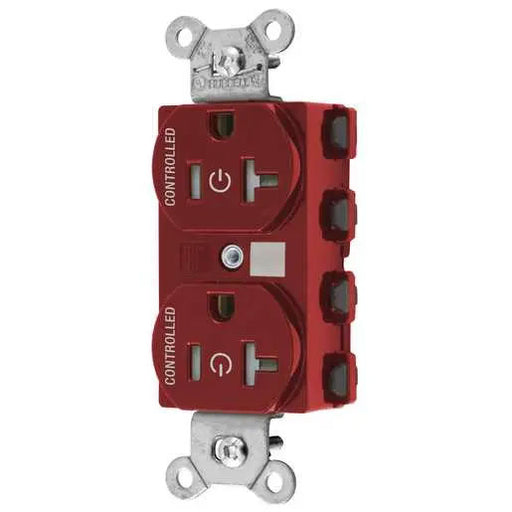 Bryant Hubbell Wiring Device-Kellems 2/2 SNAPConnect Controlled 20A 125V Tamper-Resistant Duplex Receptacle Red (SNAP5362C2RTRA)