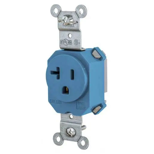 Bryant Hubbell Wiring Device-Kellems Snap Single Receptacle 5-20R 20A 125V Blue (SNAP5361BL)