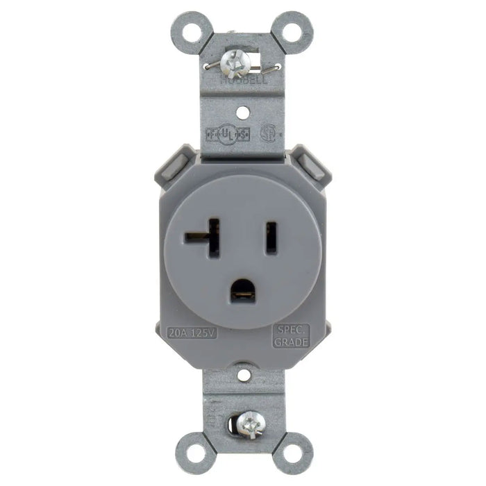 Bryant Hubbell Wiring Device-Kellems Snap Single Receptacle 5-20R 20A 125V Gray (SNAP5361GY)