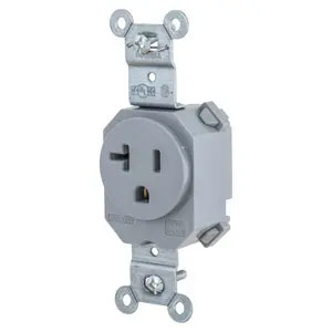 Bryant Hubbell Wiring Device-Kellems Snap Single Receptacle 5-20R 20A 125V Gray (SNAP5361GY)