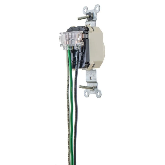 Bryant Hubbell Wiring Device-Kellems Snap Single Receptacle 5-20R 20A 125V Tamper-Resistant Ivory (SNAP5361ITR)