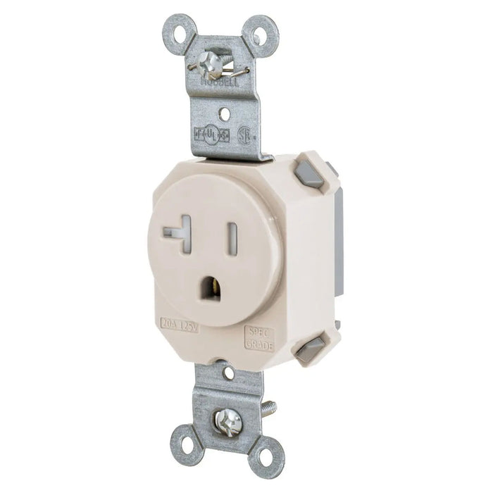 Bryant Hubbell Wiring Device-Kellems Snap Single Receptacle 5-20R 20A 125V Tamper-Resistant Light Almond (SNAP5361LATR)