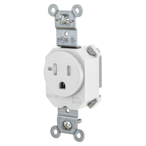 Bryant Hubbell Wiring Device-Kellems Snap Single Receptacle 5-20R 20A 125V Tamper-Resistant White (SNAP5361WTR)